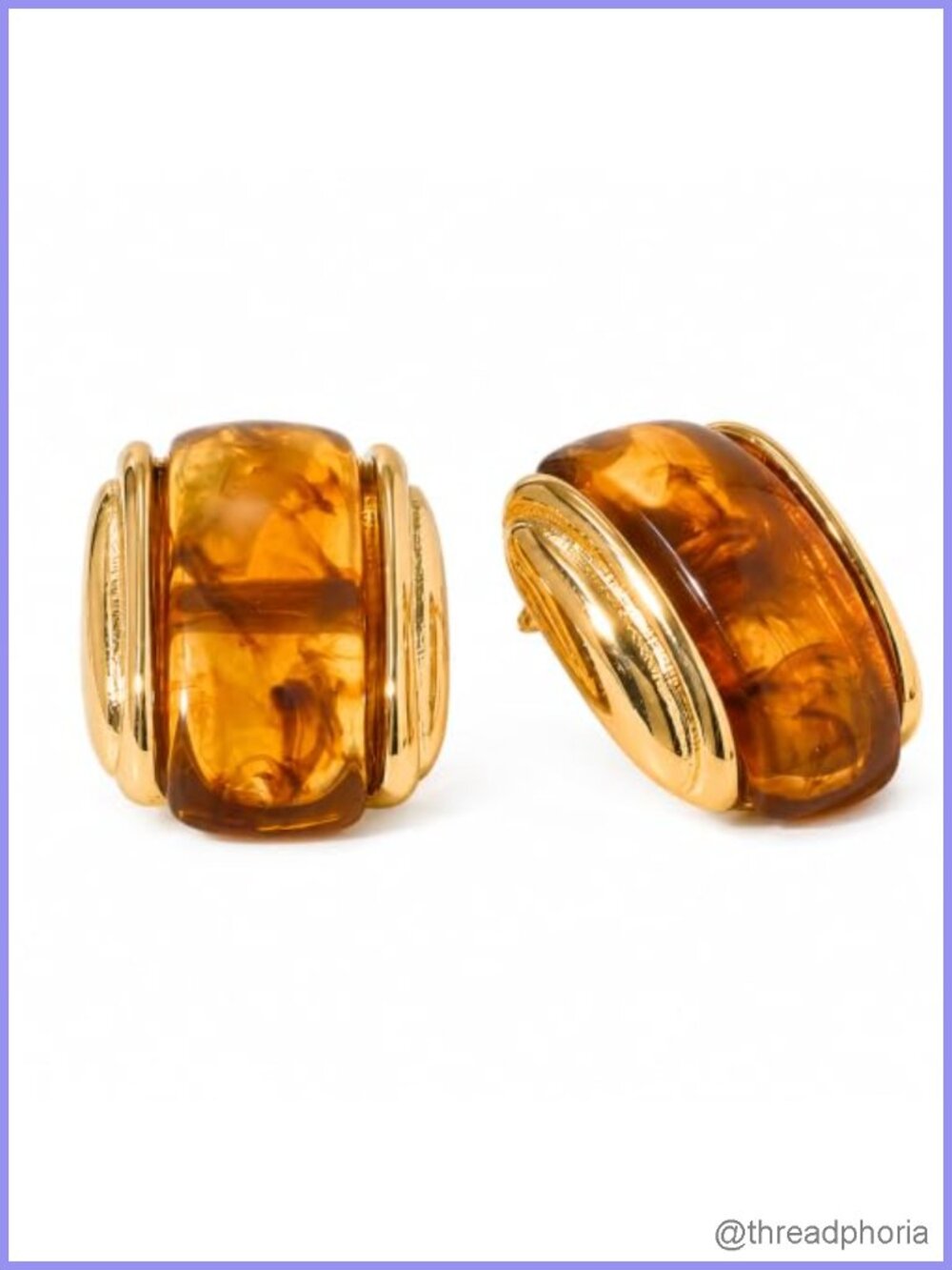 Gold Tone Chunky Stud Earrings Stainless Steel Copper Push Back